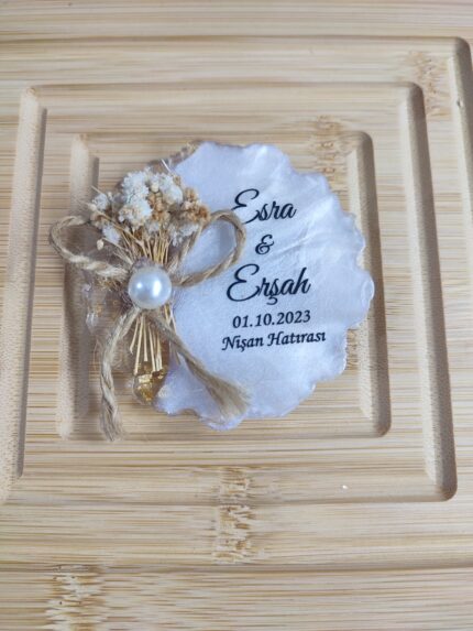 Hasır İpli İnci Söz Nikah Nişan Magneti
