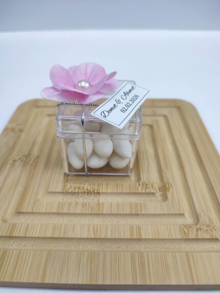 Ortanca Çiçekli Kutu Nikah Şekeri Dolu Dolu Şeker