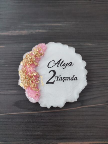 Pembe Kabartmalı Doğum Günü Magneti