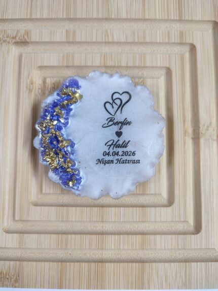 Lila Kabartmalı Nişan Nikah Magneti