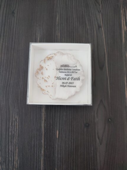 Süslemesiz gold parçacıklı Enfal Nişan Nikah magneti